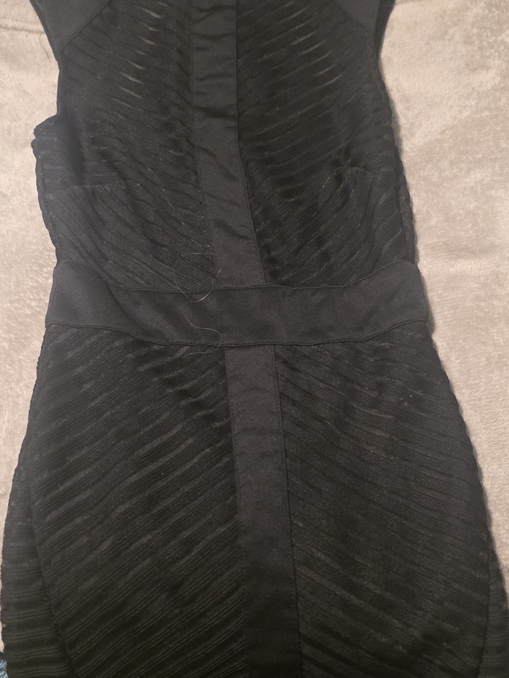 Fashion Nova Black Ribbed Panel Mini Dress